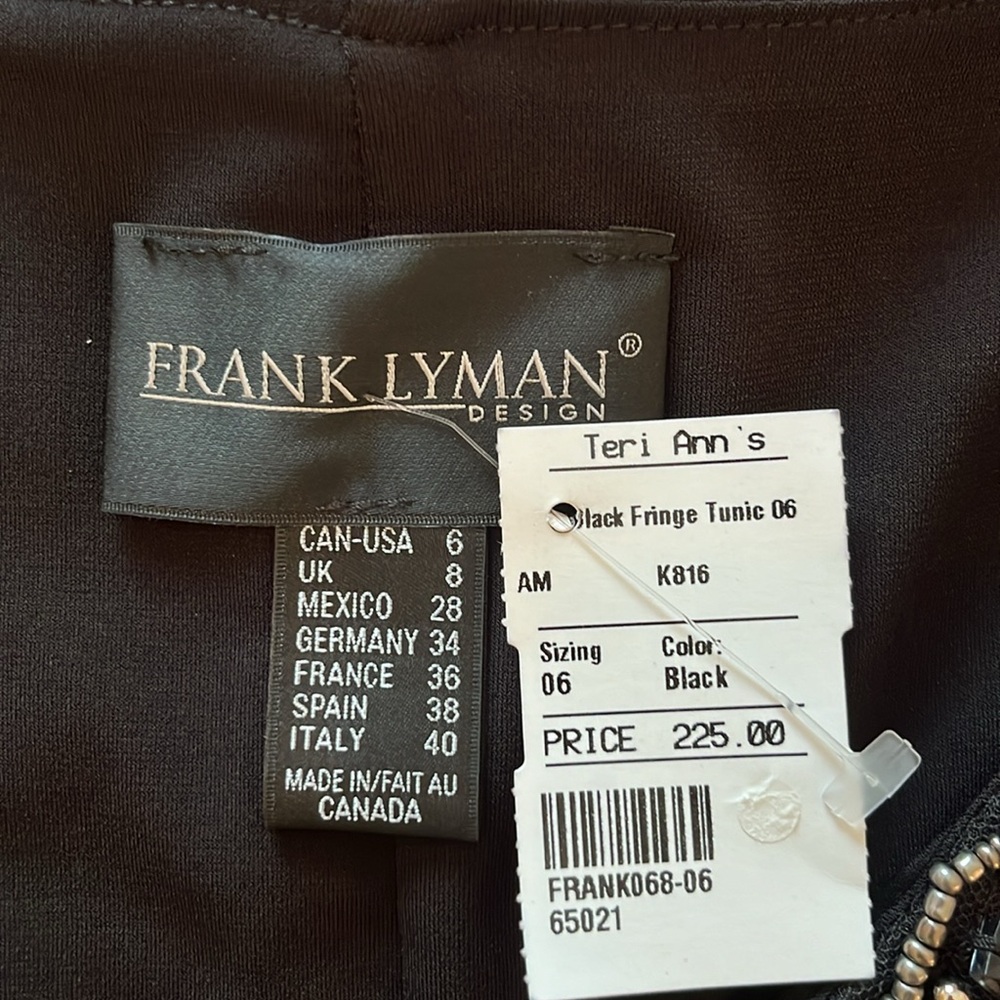 NWT Frank Lyman Jeweled Fringe Tunic - Picture 6 of 9